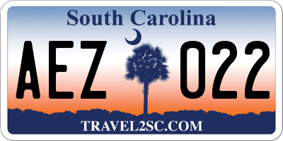 SC license plate AEZ022