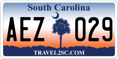 SC license plate AEZ029