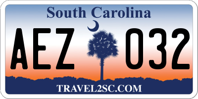 SC license plate AEZ032