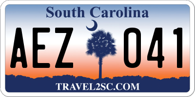 SC license plate AEZ041