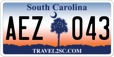 SC license plate AEZ043