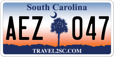 SC license plate AEZ047