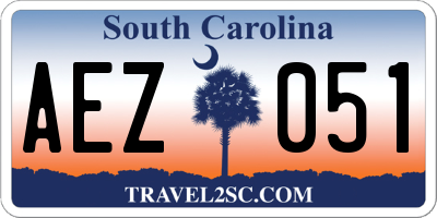 SC license plate AEZ051
