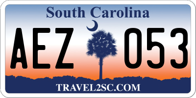 SC license plate AEZ053