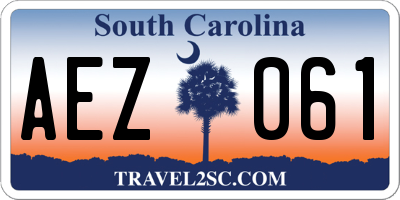 SC license plate AEZ061