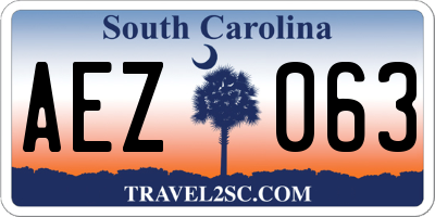 SC license plate AEZ063