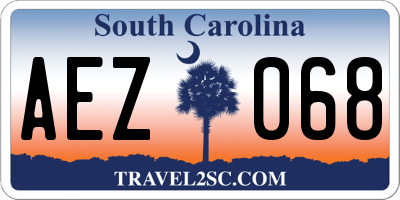 SC license plate AEZ068