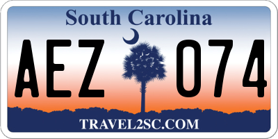 SC license plate AEZ074