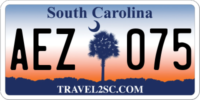 SC license plate AEZ075