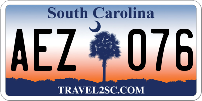 SC license plate AEZ076