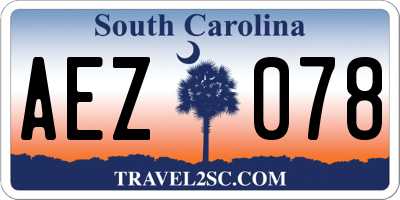 SC license plate AEZ078