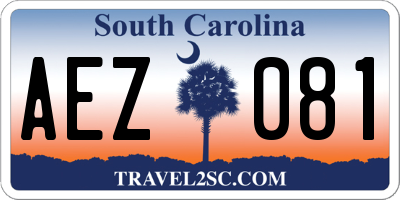SC license plate AEZ081