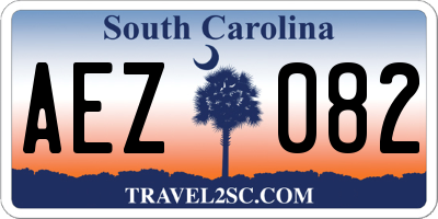 SC license plate AEZ082