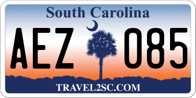 SC license plate AEZ085