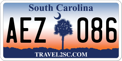 SC license plate AEZ086