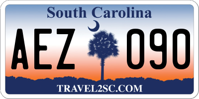 SC license plate AEZ090