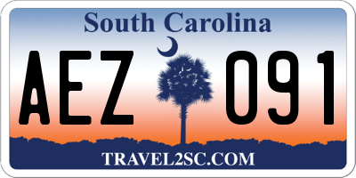 SC license plate AEZ091