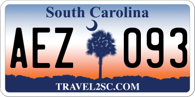 SC license plate AEZ093