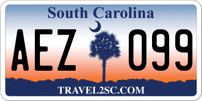 SC license plate AEZ099