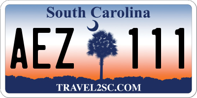 SC license plate AEZ111