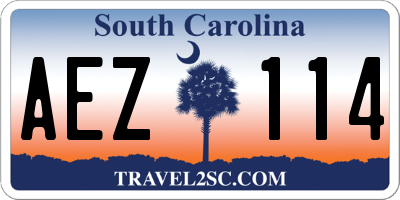 SC license plate AEZ114