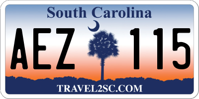 SC license plate AEZ115