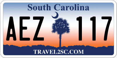 SC license plate AEZ117