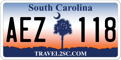 SC license plate AEZ118