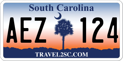 SC license plate AEZ124