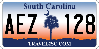 SC license plate AEZ128