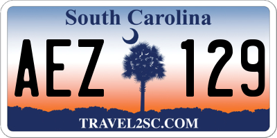 SC license plate AEZ129