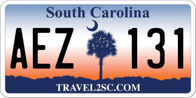 SC license plate AEZ131