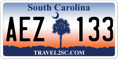 SC license plate AEZ133