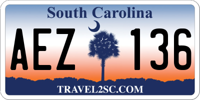 SC license plate AEZ136