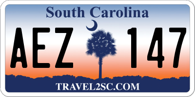 SC license plate AEZ147