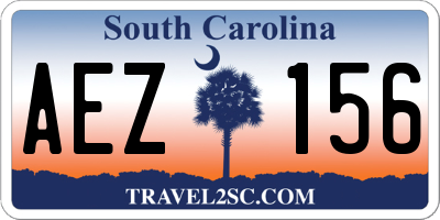 SC license plate AEZ156