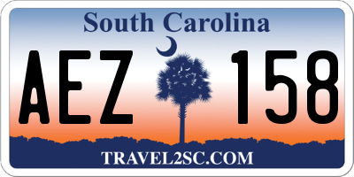 SC license plate AEZ158