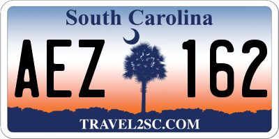 SC license plate AEZ162