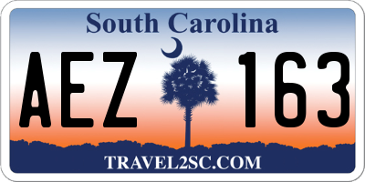 SC license plate AEZ163