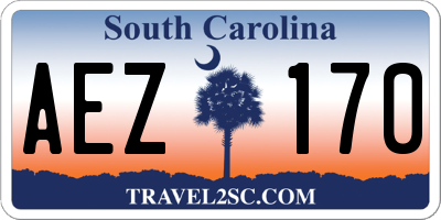 SC license plate AEZ170