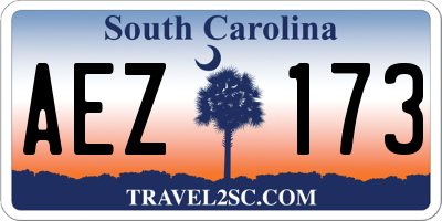 SC license plate AEZ173