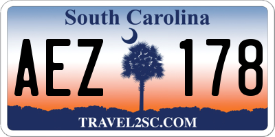 SC license plate AEZ178