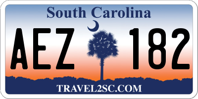 SC license plate AEZ182