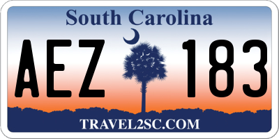 SC license plate AEZ183
