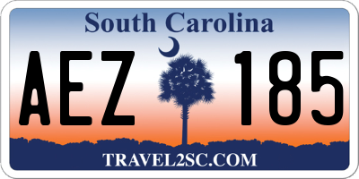 SC license plate AEZ185