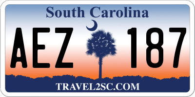 SC license plate AEZ187