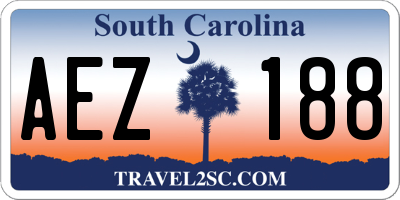 SC license plate AEZ188