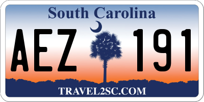 SC license plate AEZ191