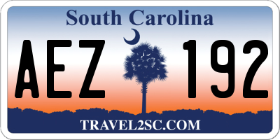 SC license plate AEZ192