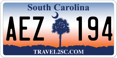 SC license plate AEZ194